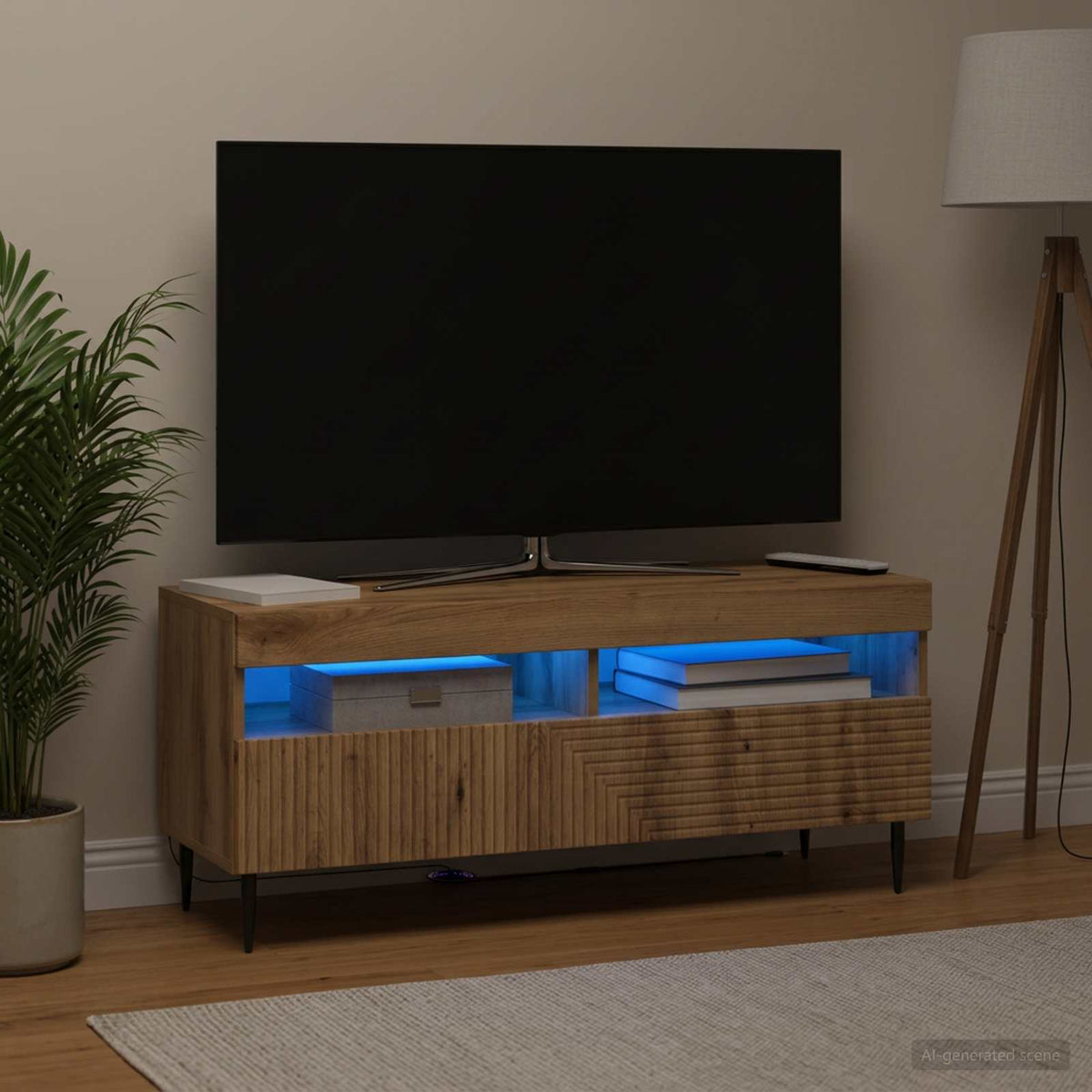 LED TV Cabinet Artisan Oak Engineered Wood