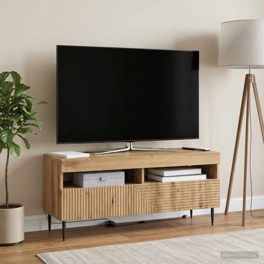 LED TV Cabinet HAARLEM 100 x 35 x 43 cm Artisan Oak