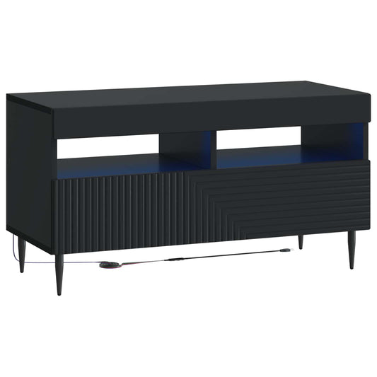 LED TV Cabinet HAARLEM 81 x 35 x 43 cm Black Engineered Wood