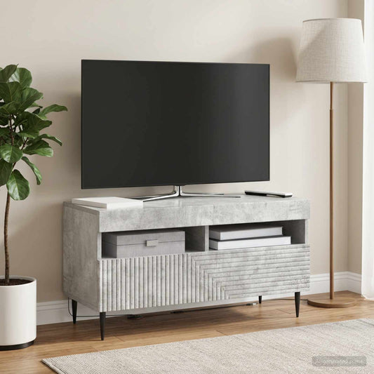 LED TV Cabinet HAARLEM 81 x 35 x 43 cm Concrete Grey
