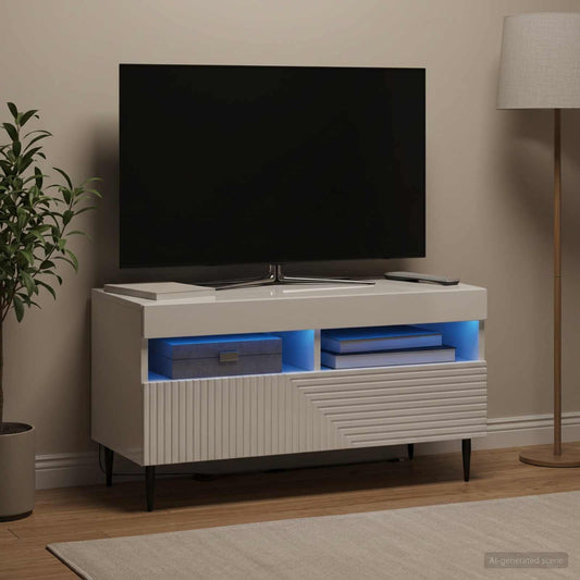 LED TV Cabinet HAARLEM 81 x 35 x 43 cm High Gloss White