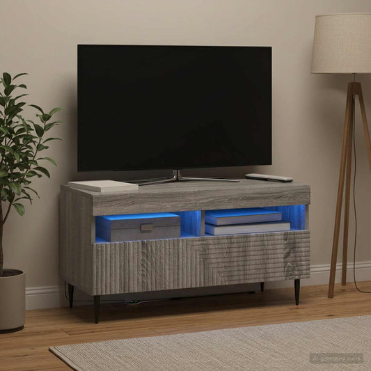 LED TV Cabinet HAARLEM 81 x 35 x 43 cm Grey Sonoma