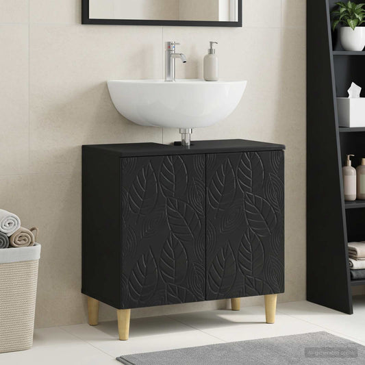 Bathroom Sink Cabinet DELFT Black 59.5 x 31.5x 59 cm