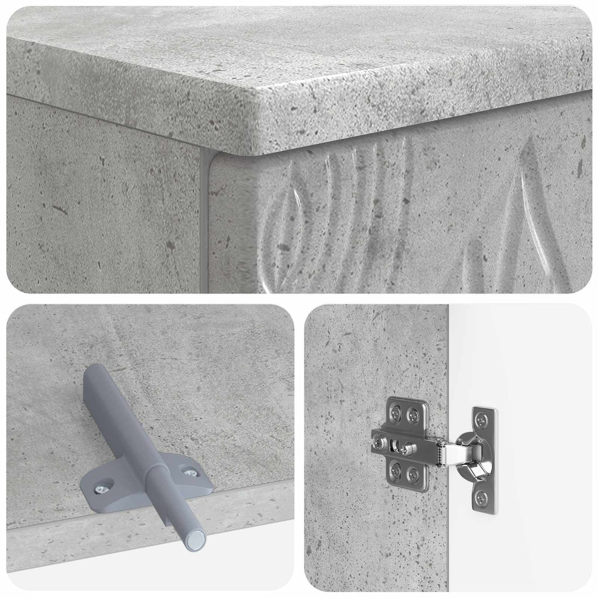Bathroom Sink Cabinet DELFT Concrete Grey 59.5 x 31.5x 59 cm