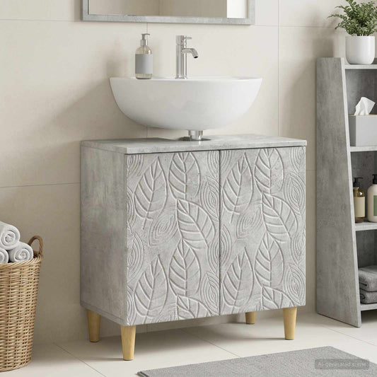 Bathroom Sink Cabinet DELFT Concrete Grey 59.5 x 31.5x 59 cm