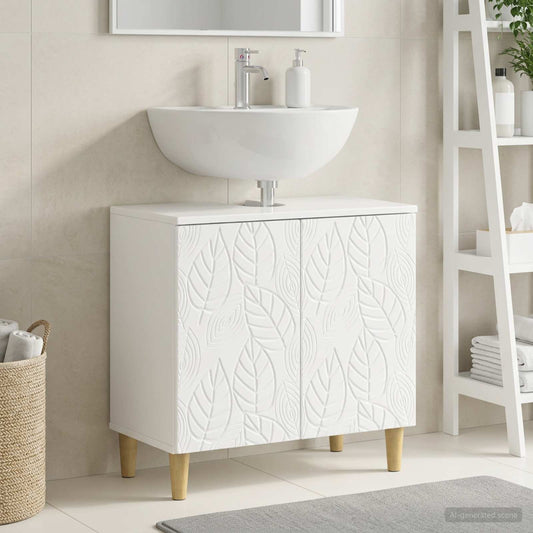 Bathroom Sink Cabinet DELFT High Gloss White 59.5 x 31.5x 59 cm