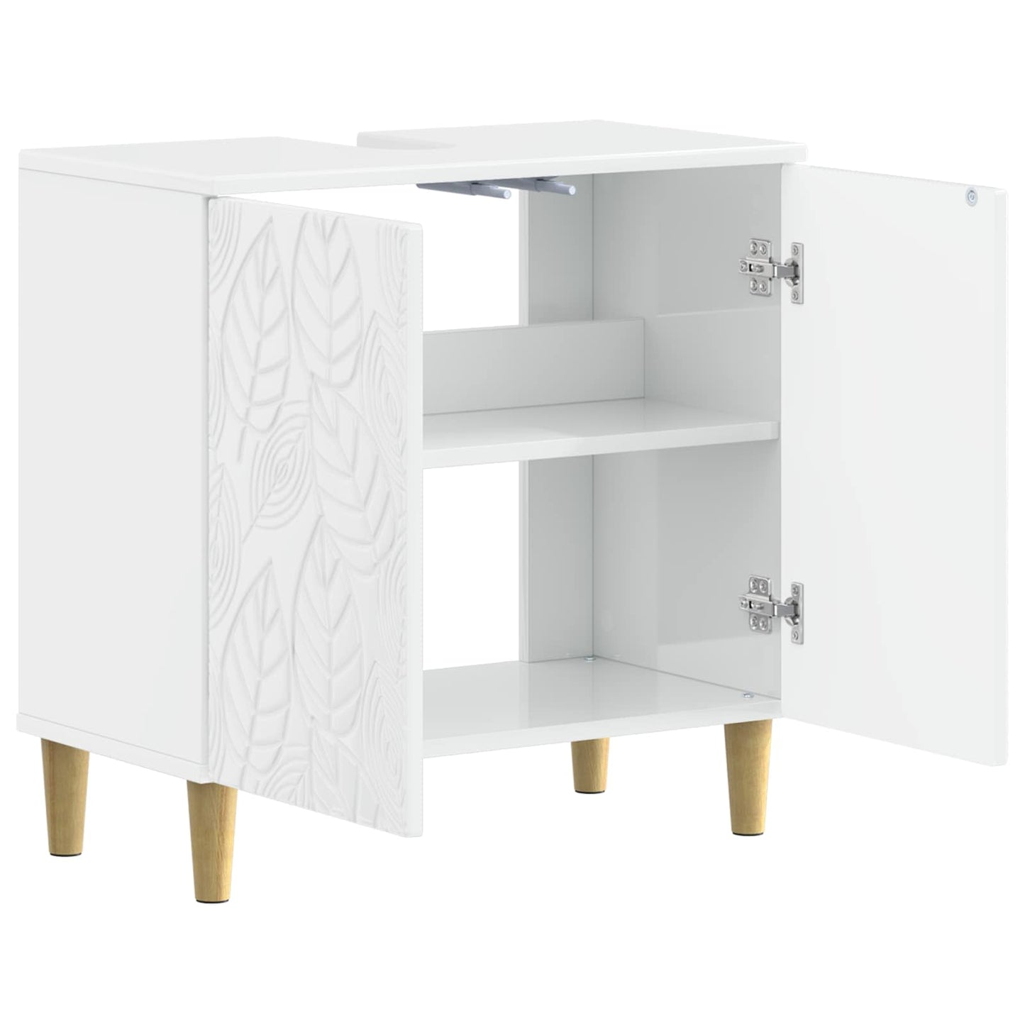 Bathroom Sink Cabinet DELFT High Gloss White 59.5 x 31.5x 59 cm