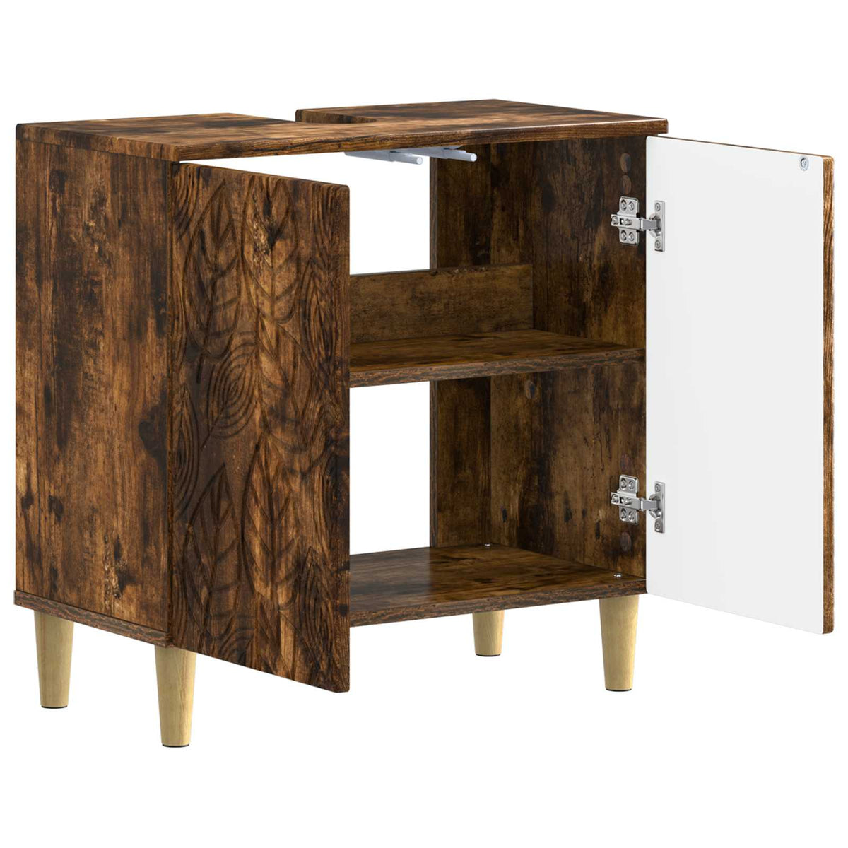 Bathroom Sink Cabinet DELFT Smoked Oak 59.5 x 31.5x 59 cm