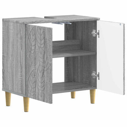 Bathroom Sink Cabinet DELFT Grey Sonoma 59.5 x 31.5x 59 cm