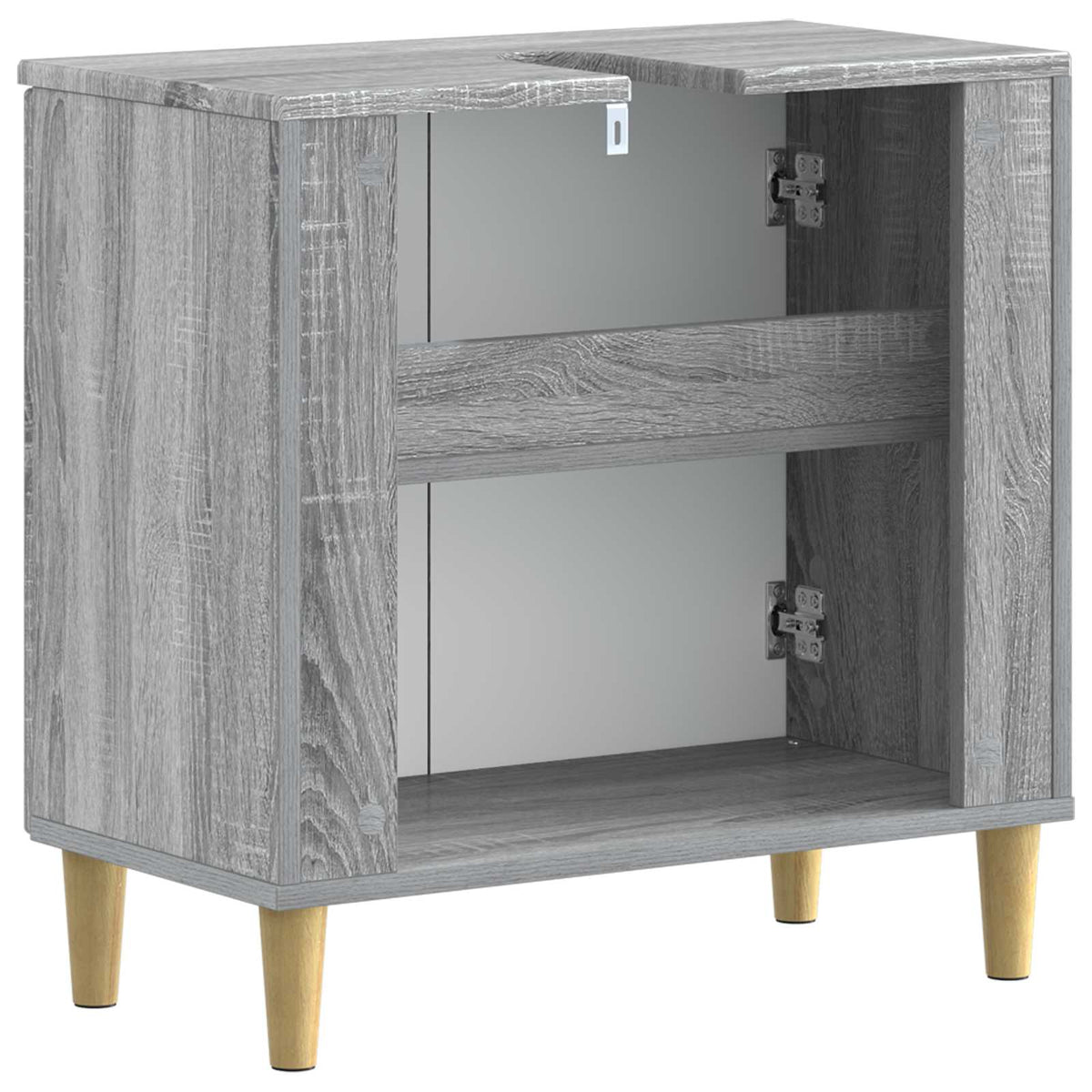 Bathroom Sink Cabinet DELFT Grey Sonoma 59.5 x 31.5x 59 cm