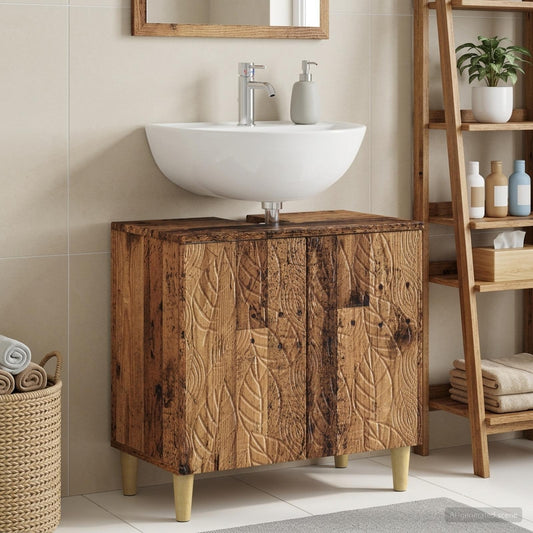 Bathroom Sink Cabinet DELFT Old Wood 59.5 x 31.5x 59 cm