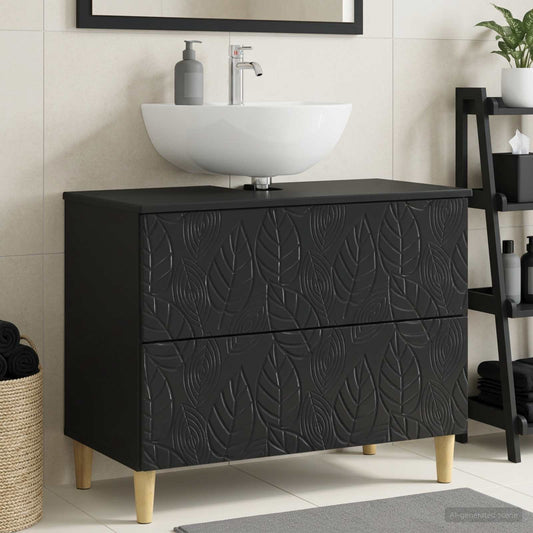 Bathroom Sink Cabinet DELFT Black 82 x 41x 59 cm