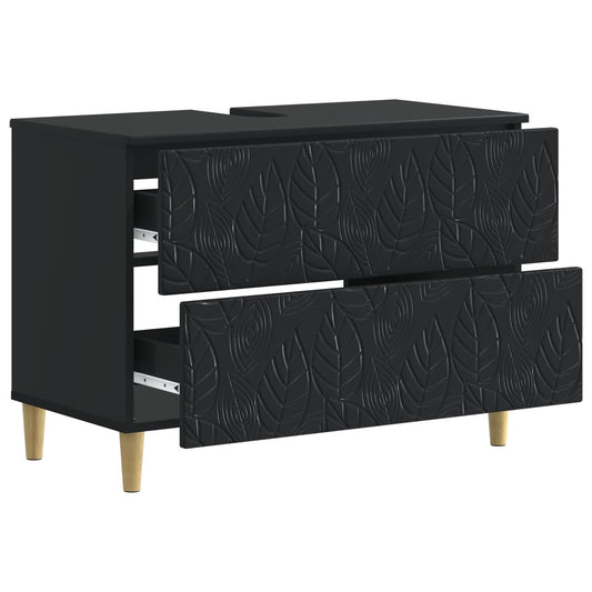Bathroom Sink Cabinet DELFT Black 82 x 41x 59 cm