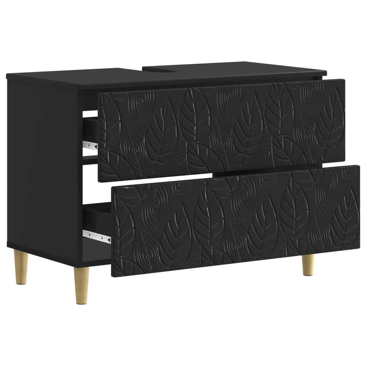 Bathroom Sink Cabinet DELFT Black 82 x 41x 59 cm