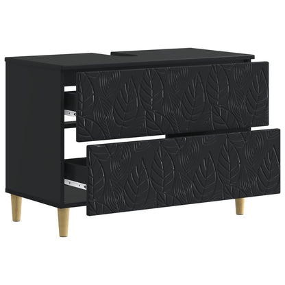 Bathroom Sink Cabinet DELFT Black 82 x 41x 59 cm