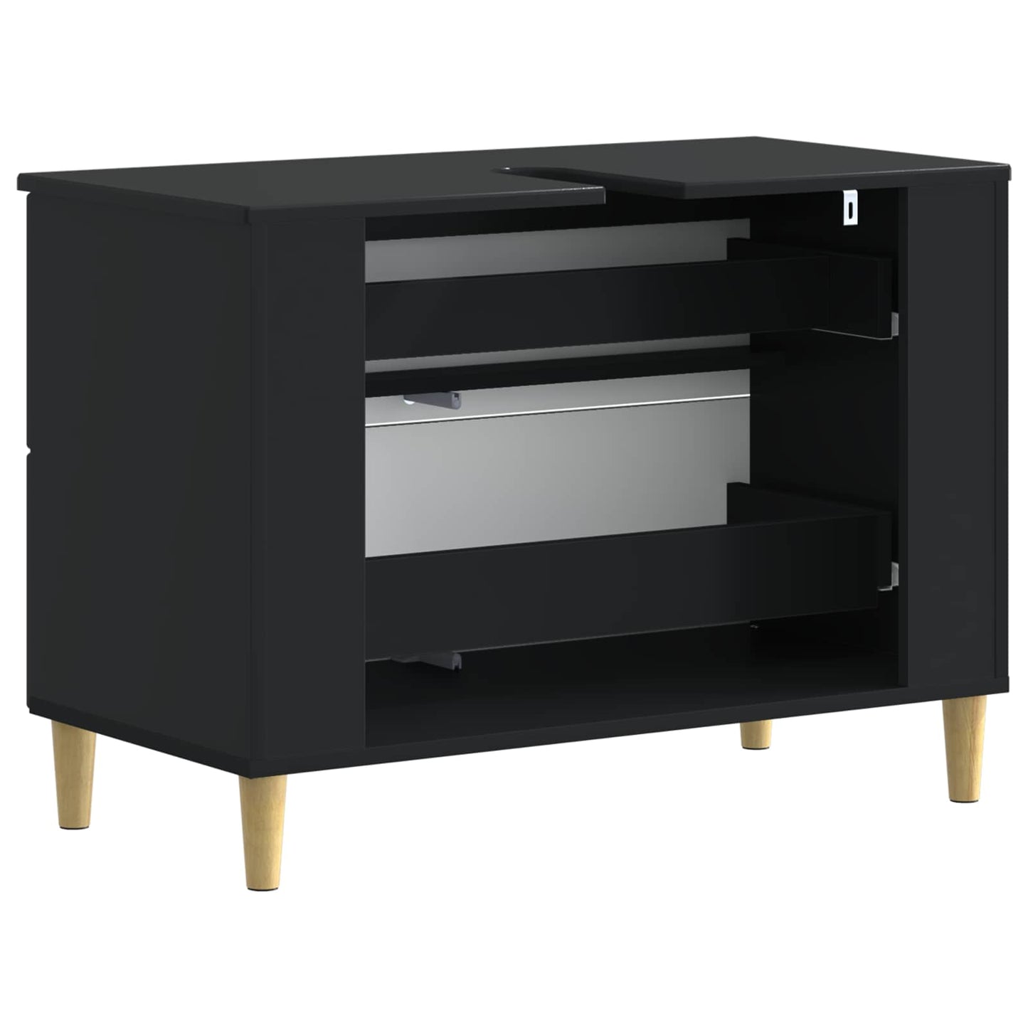 Bathroom Sink Cabinet DELFT Black 82 x 41x 59 cm