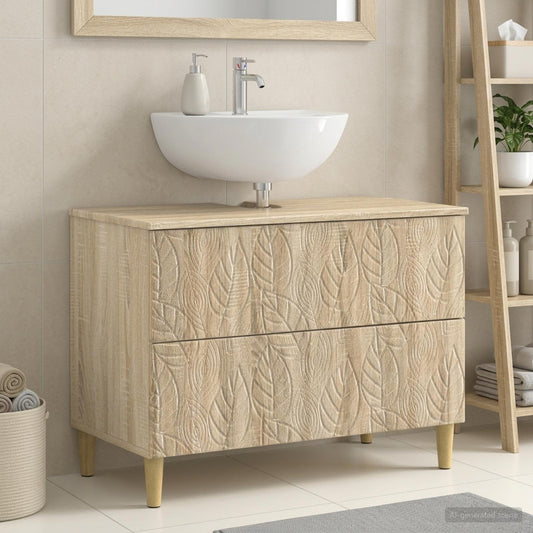 Bathroom Sink Cabinet DELFT Sonoma Oak 82 x 41x 59 cm