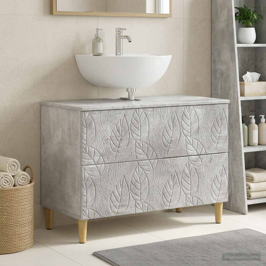 Bathroom Sink Cabinet DELFT Concrete Grey 82 x 41x 59 cm
