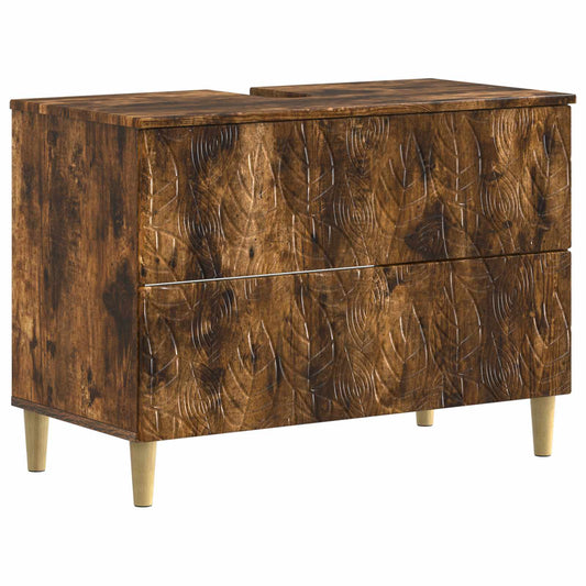 Bathroom Sink Cabinet DELFT Smoked Oak 82 x 41x 59 cm