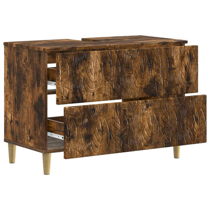 Bathroom Sink Cabinet DELFT Smoked Oak 82 x 41x 59 cm