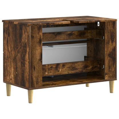 Bathroom Sink Cabinet DELFT Smoked Oak 82 x 41x 59 cm