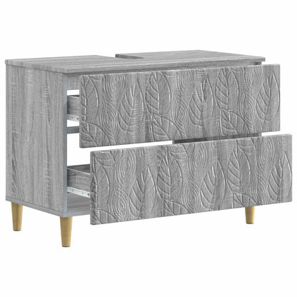 Bathroom Sink Cabinet DELFT Grey Sonoma 82 x 41x 59 cm