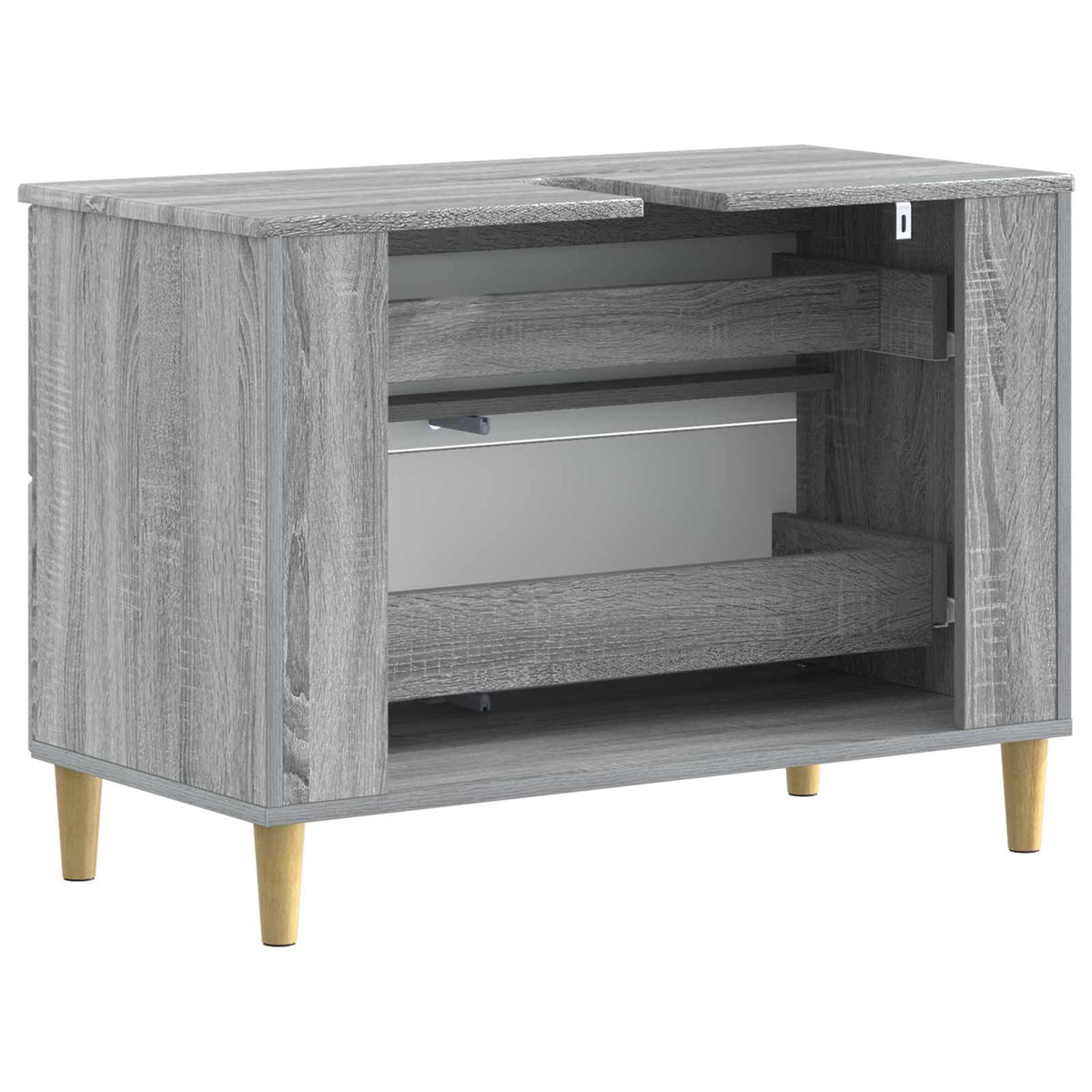 Bathroom Sink Cabinet DELFT Grey Sonoma 82 x 41x 59 cm