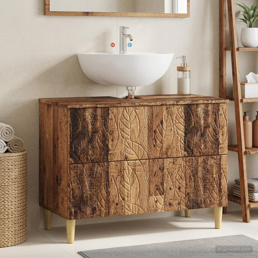Bathroom Sink Cabinet DELFT Old Wood 82 x 41x 59 cm