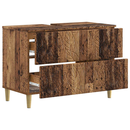 Bathroom Sink Cabinet DELFT Old Wood 82 x 41x 59 cm