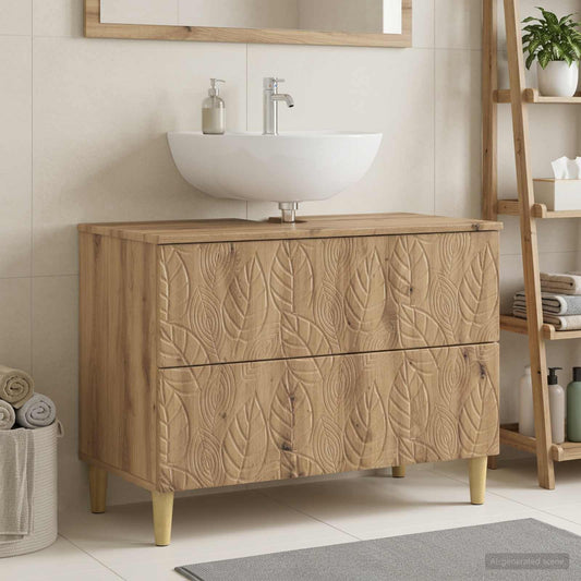 Bathroom Sink Cabinet DELFT Artisan Oak 82 x 41x 59 cm