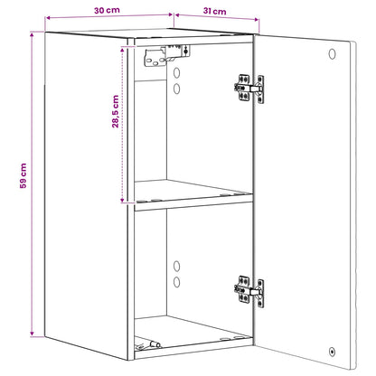 Bathroom Wall Cabinet DELFT Sonoma Oak 30 x 31 x 59 cm