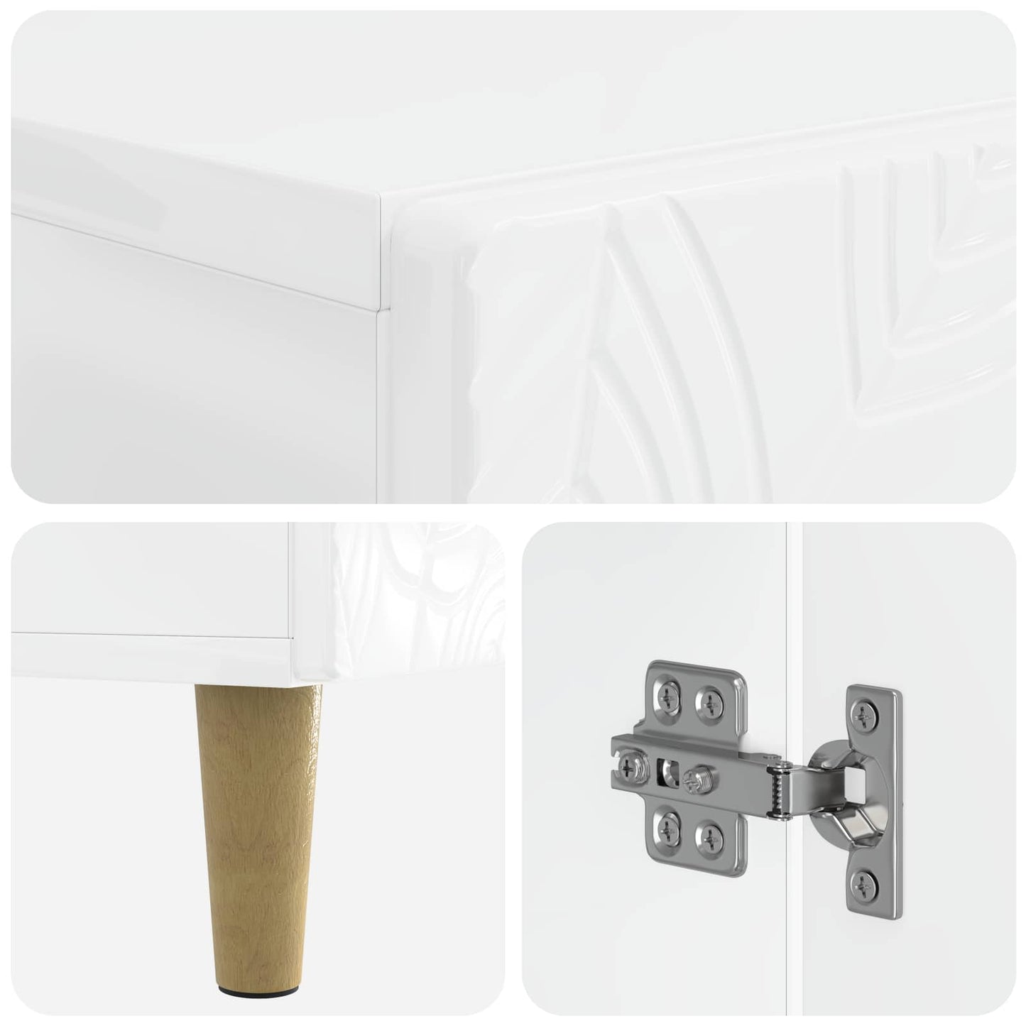 Bathroom Cabinet with Open Shelf DELFT High Gloss White
