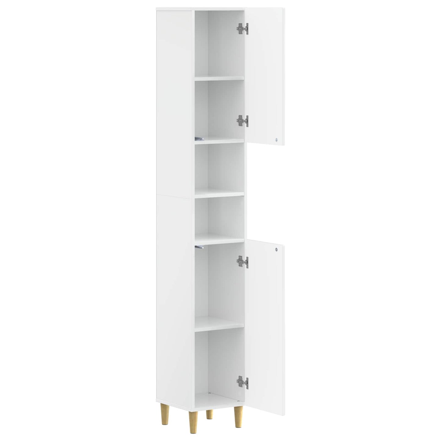 Bathroom Cabinet with Open Shelf DELFT High Gloss White