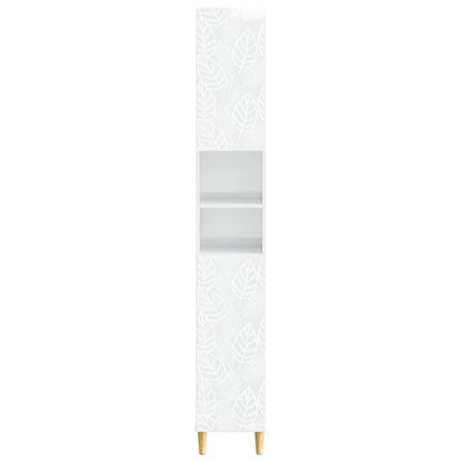 Bathroom Cabinet with Open Shelf DELFT High Gloss White