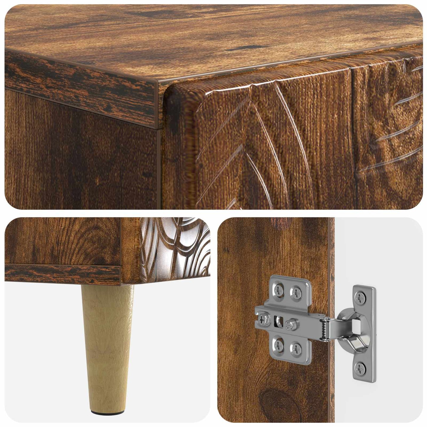 Bathroom Cabinet with Open Shelf DELFT Smoked Oak