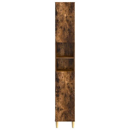 Bathroom Cabinet with Open Shelf DELFT Smoked Oak