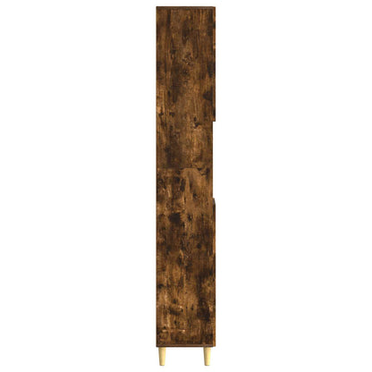 Bathroom Cabinet with Open Shelf DELFT Smoked Oak