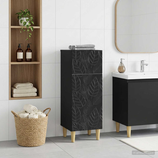 Bathroom Storage Cainet DELFT Black 30 x 31 x 80 cm