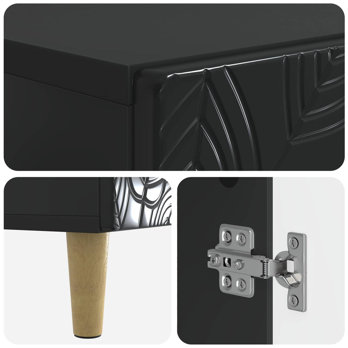 Bathroom Storage Cainet DELFT Black 59.5 x 31 x 80 cm