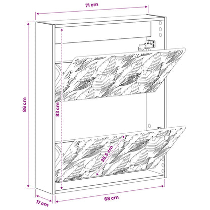 Wall-Mounted Shoe Cabinet DELFT 71 x 17 x 86 cm Engineered Wood