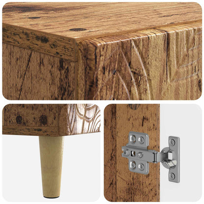 Shoe Cabinet DELFT 59.5 x 39.5 x 90 cm Engineered Wood Old Wood