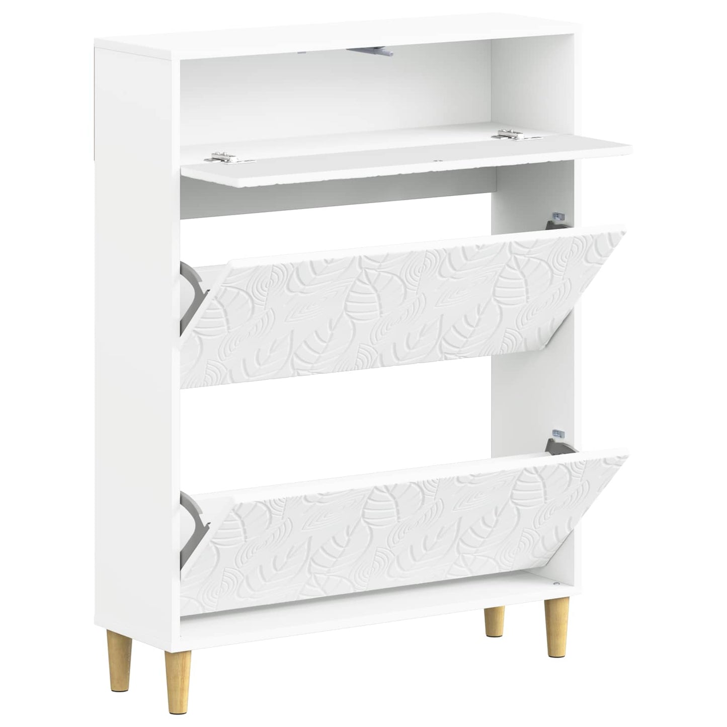 Shoe Cabinet DELFT 78 x 24 x 103 cm Engineered Wood White