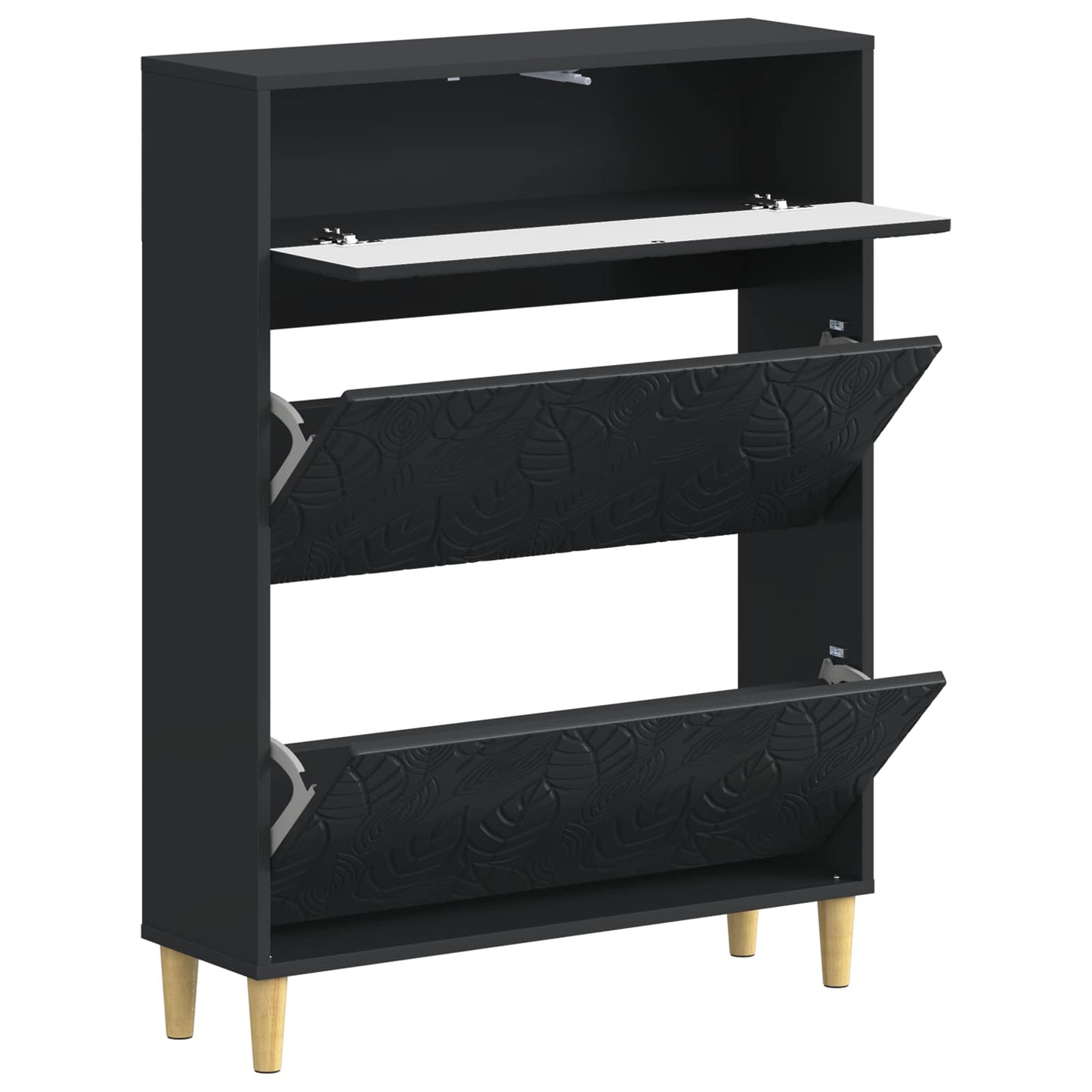 Shoe Cabinet DELFT 78 x 24 x 103 cm Engineered Wood Black