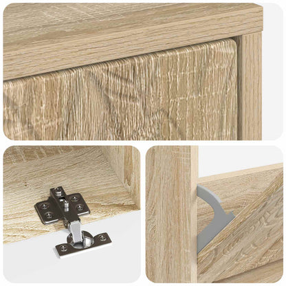 Shoe Cabinet DELFT 78 x 24 x 103 cm Engineered Wood Sonoma Oak