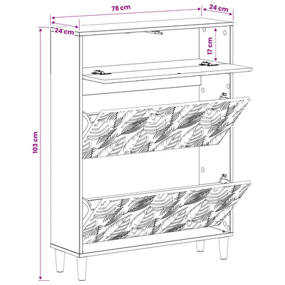 Shoe Cabinet DELFT 78 x 24 x 103 cm Engineered Wood Smoked Oak