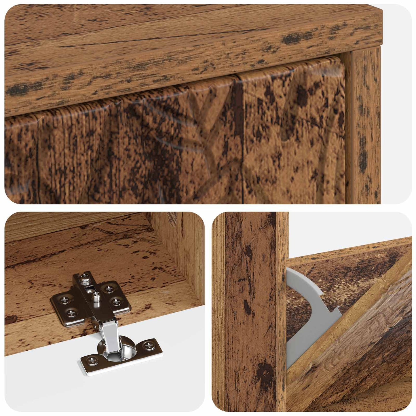 Shoe Cabinet DELFT 78 x 24 x 103 cm Engineered Wood Old Wood