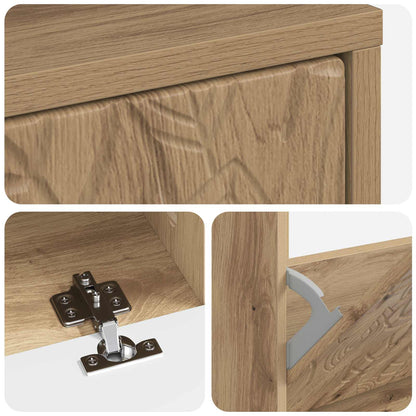 Shoe Cabinet DELFT 78 x 24 x 103 cm Engineered Wood Artisan Oak