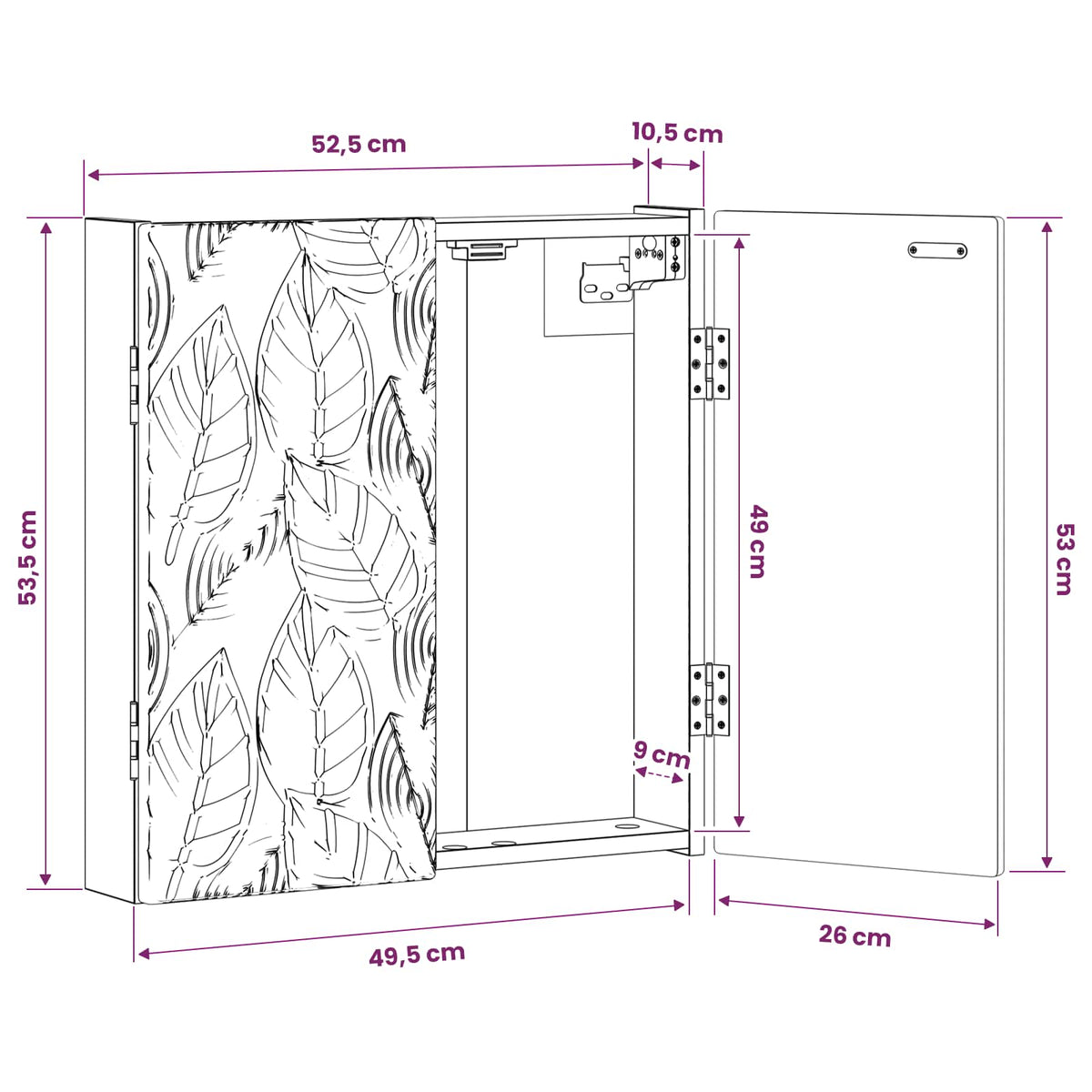 Dartboard Cabinet DELFT White 52.5 x 10.5 x 53.5 cm