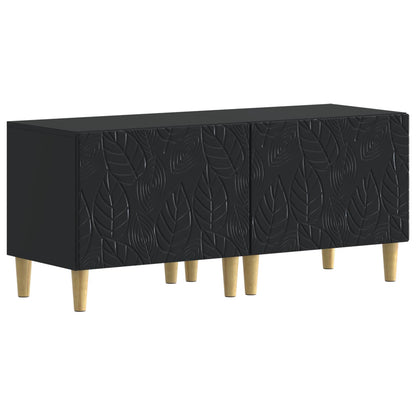 TV Cabinet Black Engineered Wood