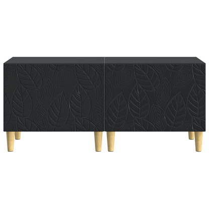 TV Cabinet Black Engineered Wood
